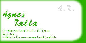 agnes kalla business card